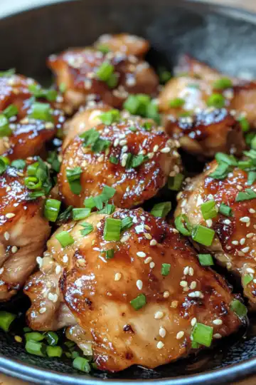 Crispy Hoisin Chicken Thighs taken with iphone 15 pro max --iw 2 --ar 4:5 --v 6.1 --raw
