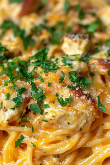 Crock Pot Cheesy Chicken Spaghetti Recipe taken with iphone 15 pro max --iw 2 --ar 4:5 --v 6.1 --raw