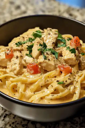Crock Pot Creamy Cajun Chicken Pasta taken with iphone 15 pro max --iw 2 --ar 4:5 --v 6.1 --raw