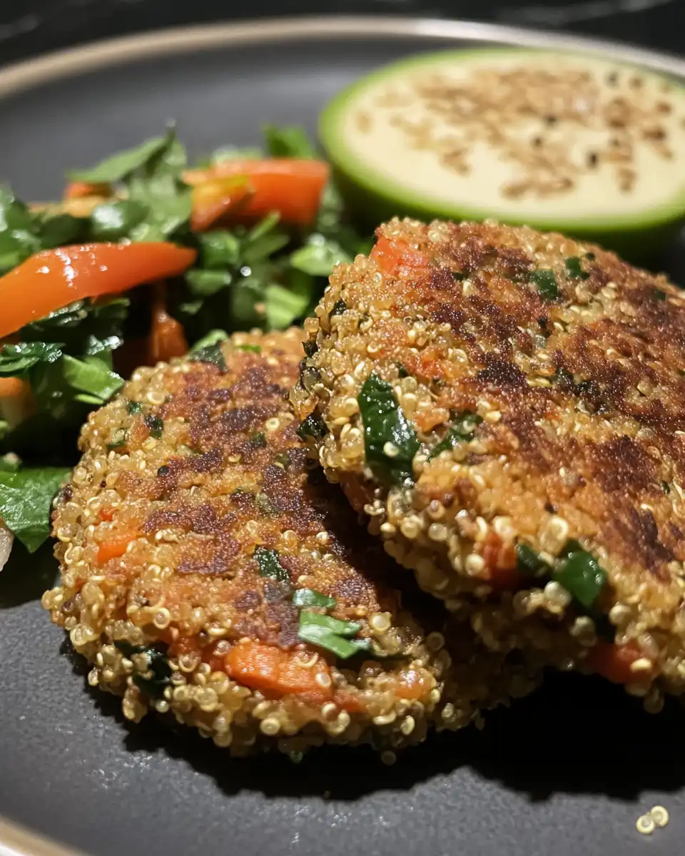 Ingredients for quinoa patties with chickpea flour, parsley, and lemon zest