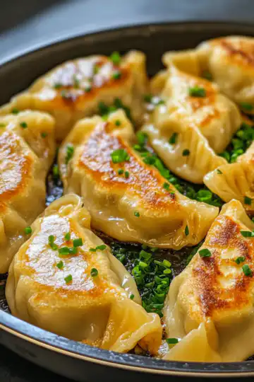 Dumpling Bake Viral One Pan Dumplings taken with iphone 15 pro max --iw 2 --ar 4:5 --v 6.1 --raw