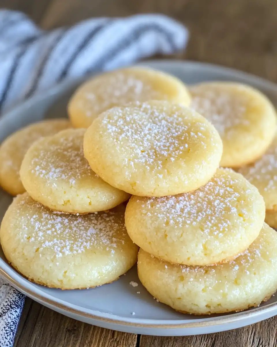 Key ingredients for lemon meltaway cookies laid out on kitchen counter