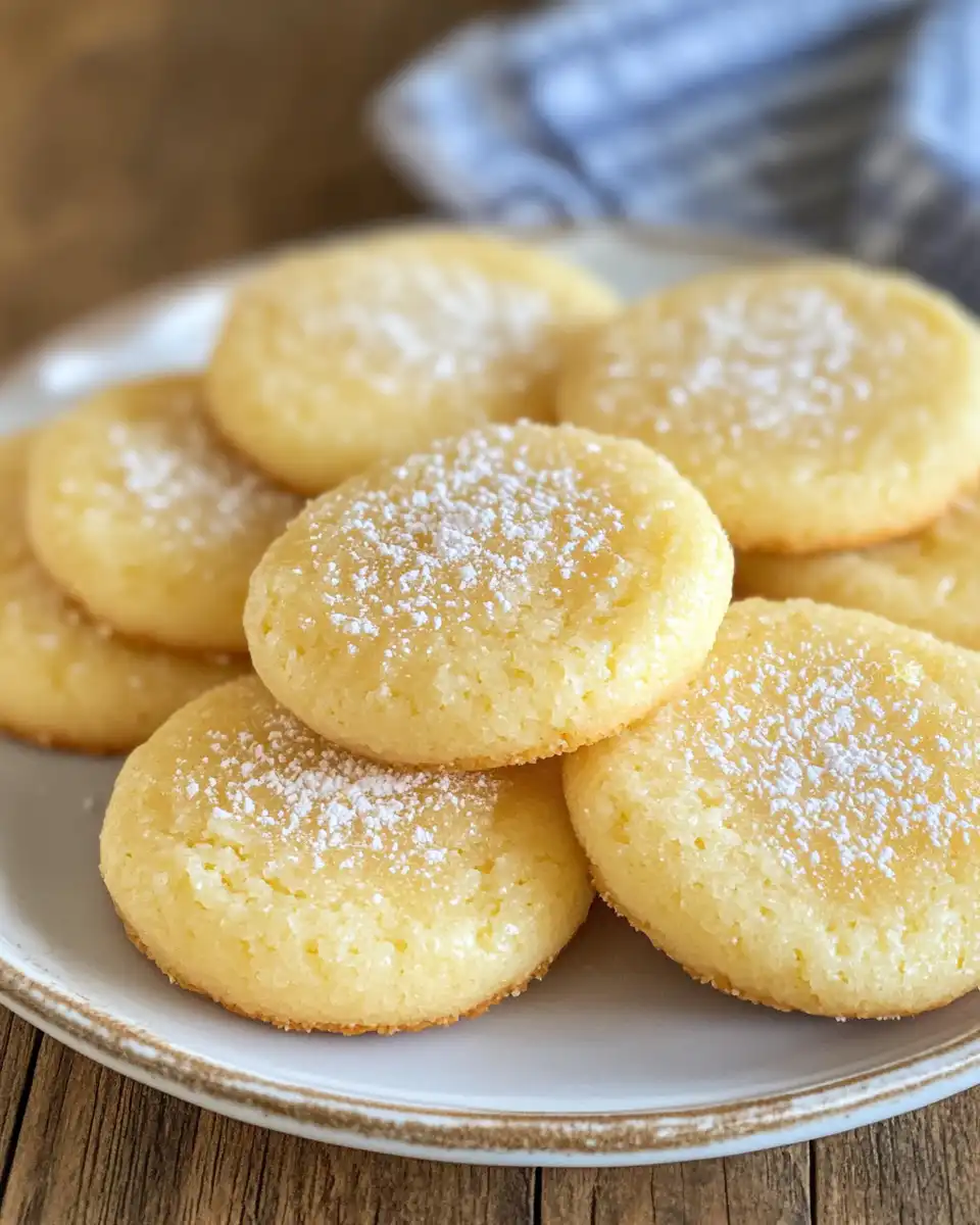 Gold edges of perfectly baked lemon meltaway cookies on wire rack