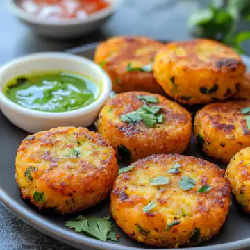 Easy Baked Aloo Tikki Recipe taken with iphone 15 pro max --iw 2 --ar 4:5 --v 6.1 --raw