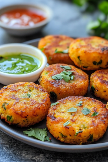 Easy Baked Aloo Tikki Recipe taken with iphone 15 pro max --iw 2 --ar 4:5 --v 6.1 --raw