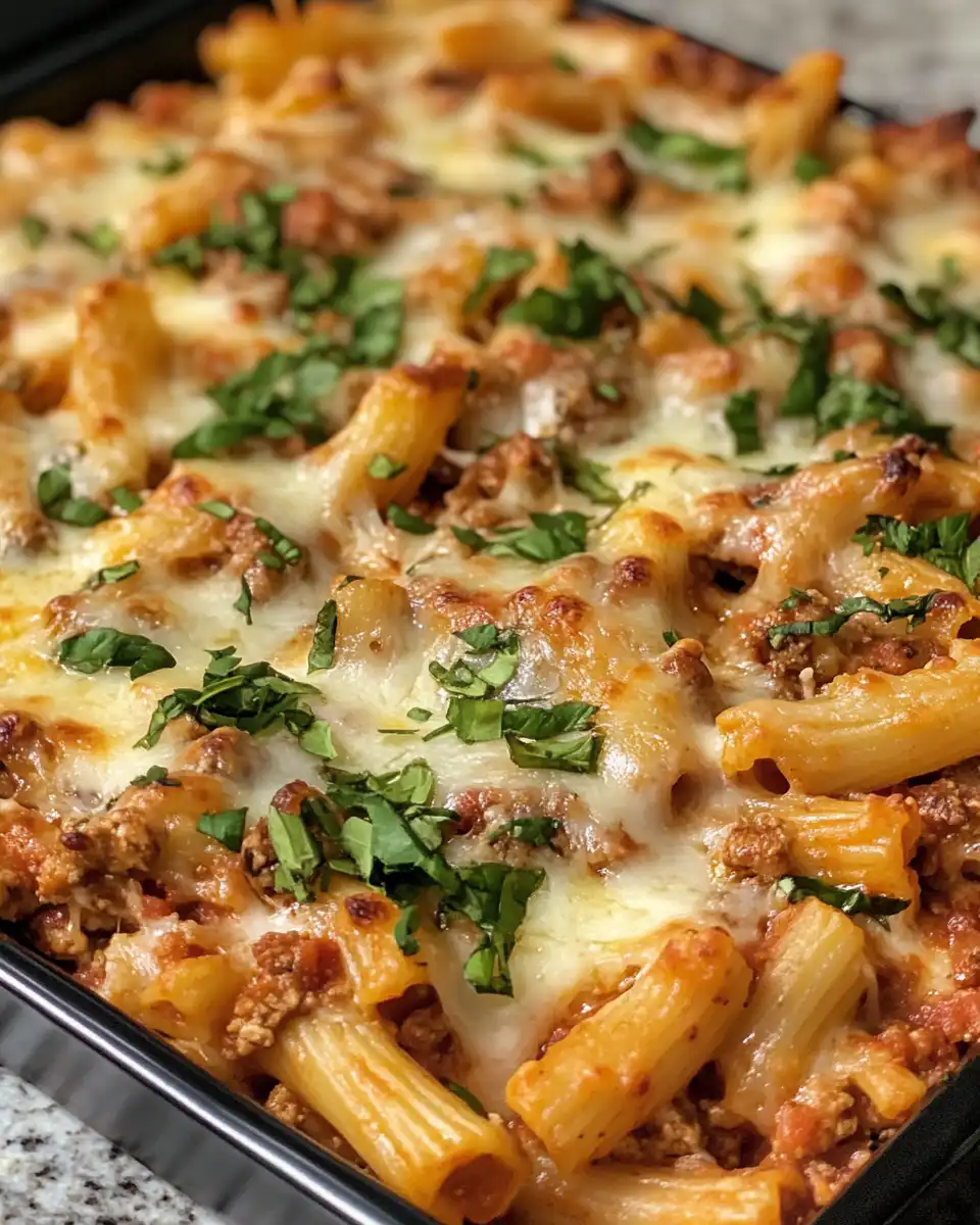 Ingredients arranged for pressure cooker baked ziti recipe