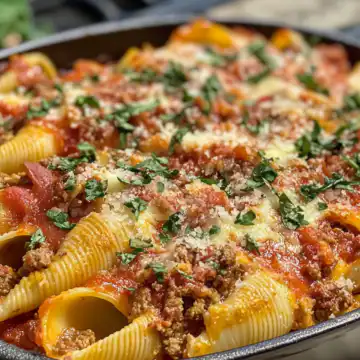 Easy Christmas Stuffed Shells Recipe taken with iphone 15 pro max --iw 2 --ar 4:5 --v 6.1 --raw
