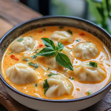 Easy Thai Coconut Curry Dumpling Soup taken with iphone 15 pro max --iw 2 --ar 4:5 --v 6.1 --raw