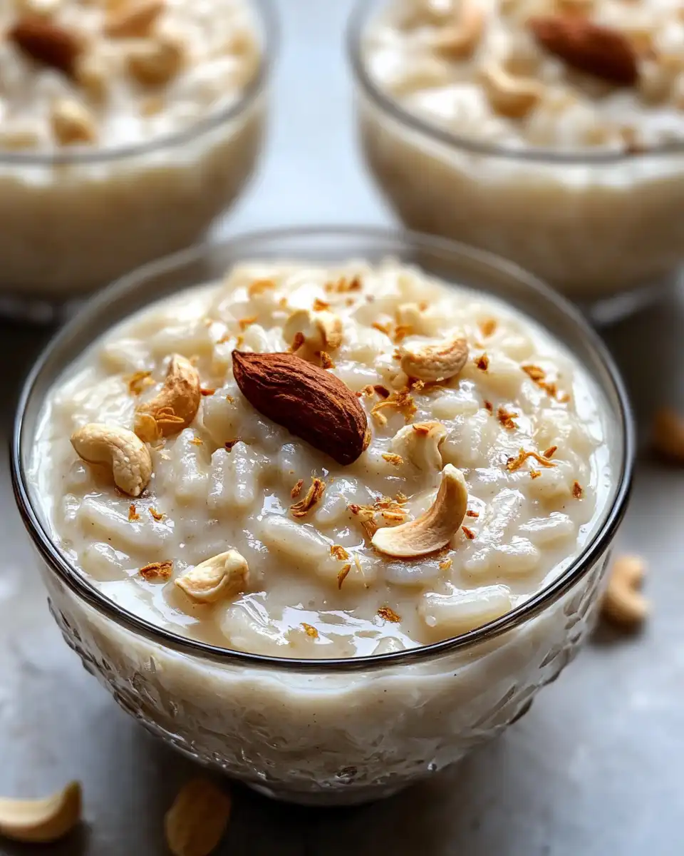 Ingredients for making elaichi kheer Indian rice pudding in a bowl