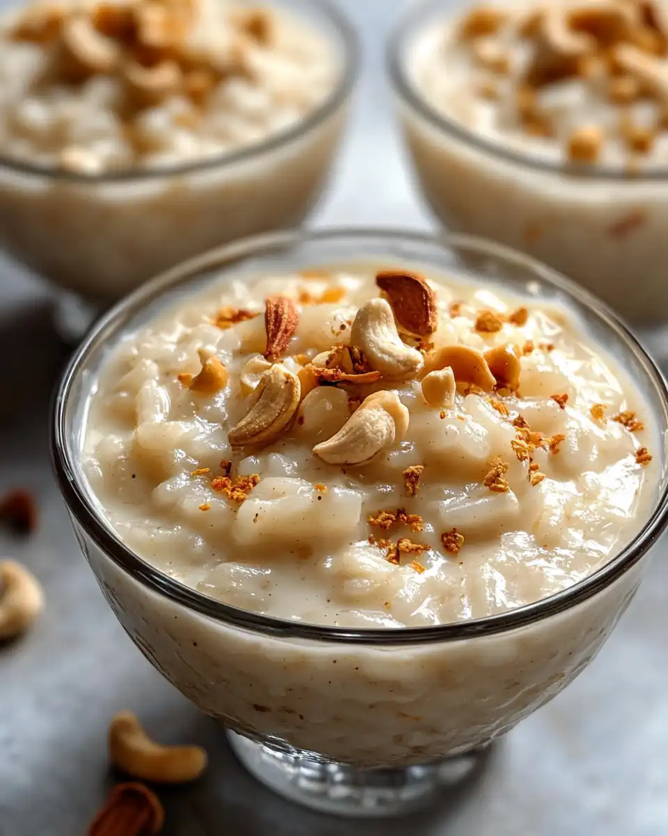 Final creamy elaichi kheer Indian rice pudding served in bowl