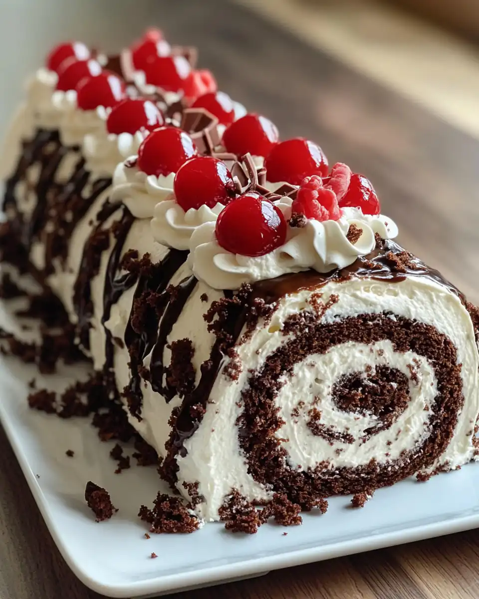 Ingredients for Black Forest Roll Cake arranged on kitchen counter
