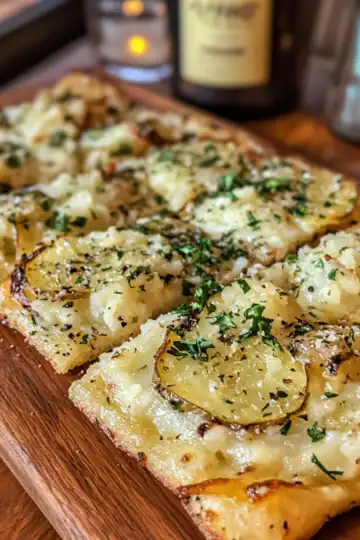 Everything Mashed Potato Flatbread taken with iphone 15 pro max --iw 2 --ar 4:5 --v 6.1 --raw