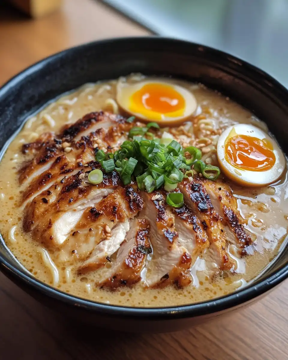 Ingredients for Fiery Chicken Ramen including chicken, garlic, and noodles