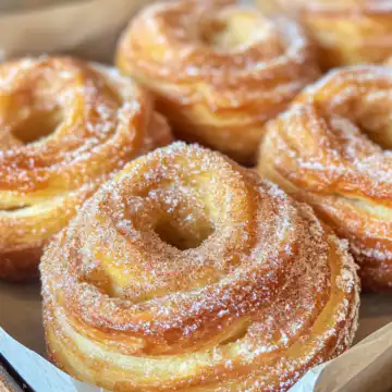 Flaky Cruffins With Sweet Cinnamon Sugar Filling taken with iphone 15 pro max --iw 2 --ar 4:5 --v 6.1 --raw