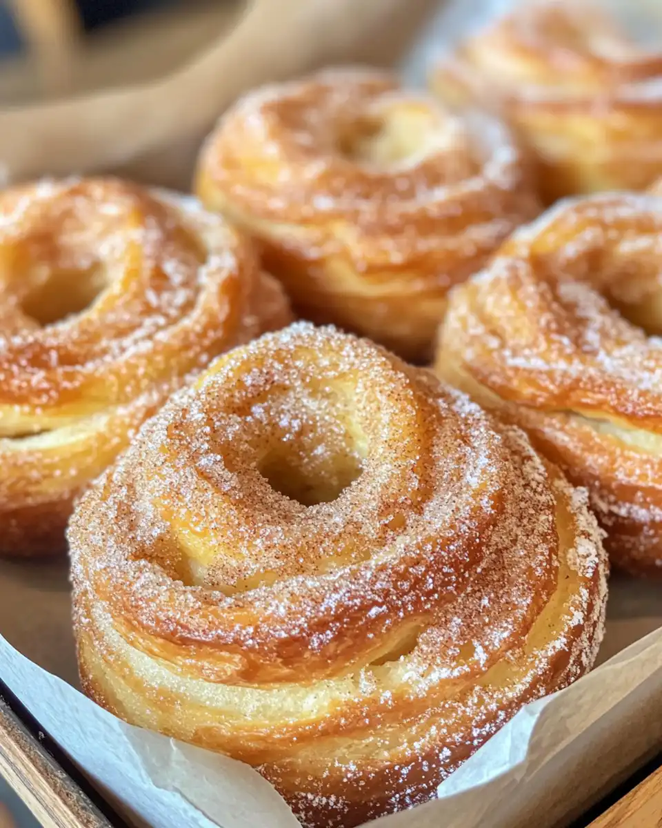 Fresh golden flaky cruffins with sweet cinnamon sugar filling steaming fresh from the pressure cooker