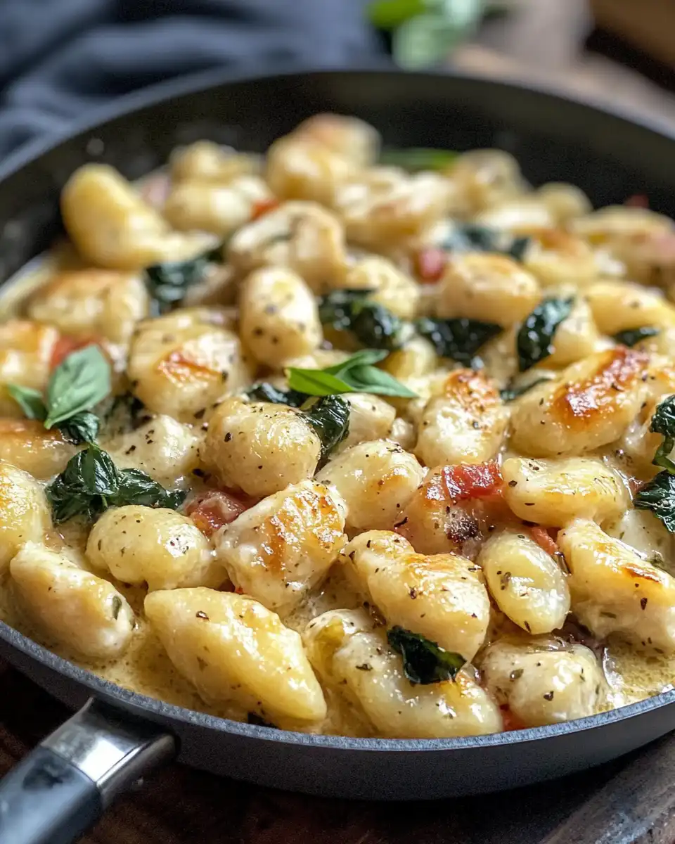 Ingredients displayed for garlic chicken gnocchi skillet
