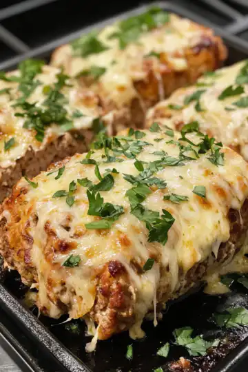 Garlic Parmesan Chicken Meatloaf taken with iphone 15 pro max --iw 2 --ar 4:5 --v 6.1 --raw