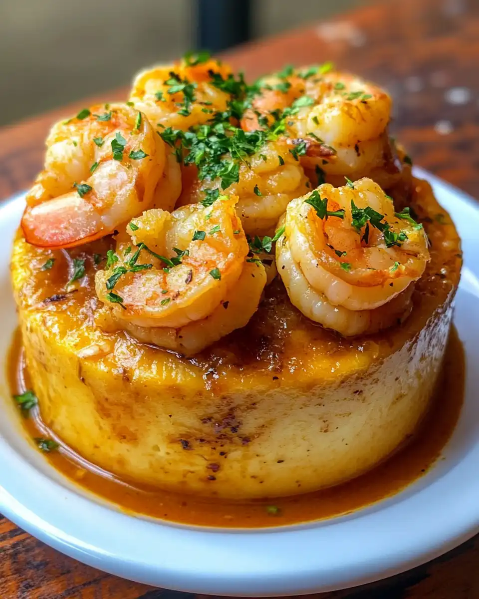 Golden creamy garlic shrimp mofongo steaming fresh from pressure cooker