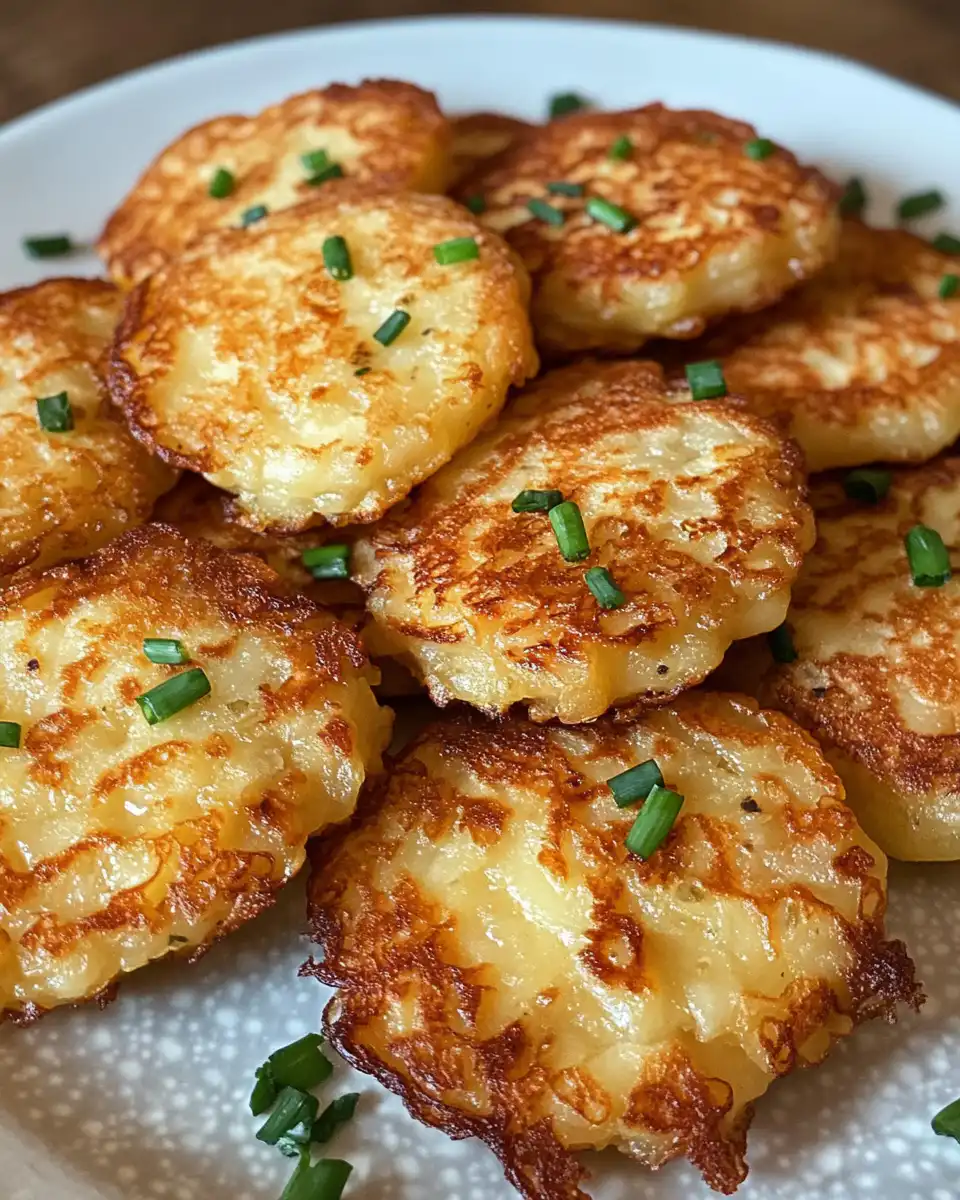 Frying potato pancakes in hot oil in a skillet