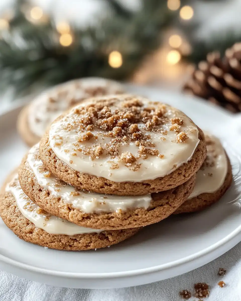 Freshly baked gingerbread cheesecake cookies on parchment paper