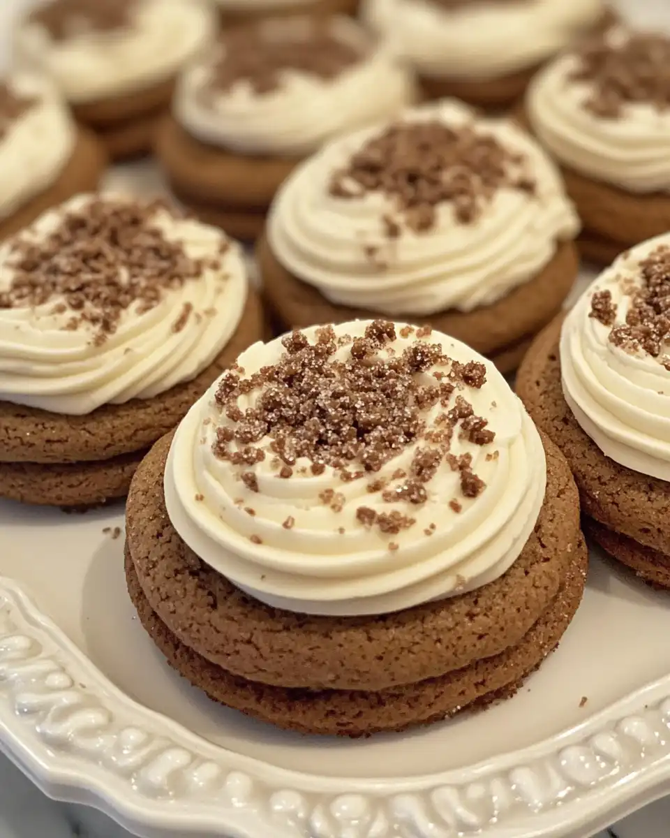 Finished gingerbread cheesecake cookies ready to enjoy