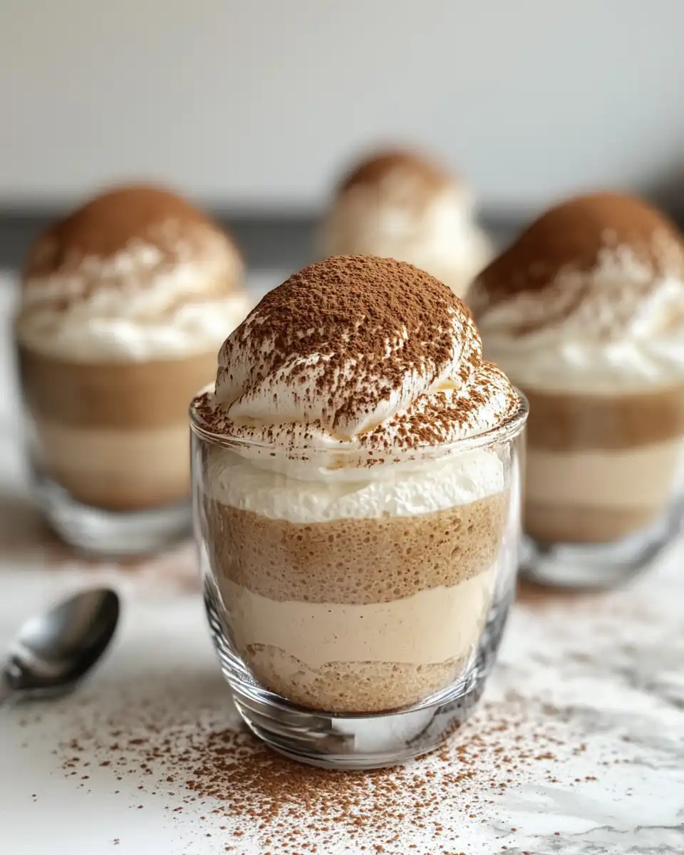 Serving suggestion of Gingerbread Latte Mousse Domes with garnish