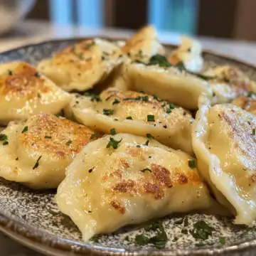 Gluten Free Potato Pierogi taken with iphone 15 pro max --iw 2 --ar 4:5 --v 6.1 --raw