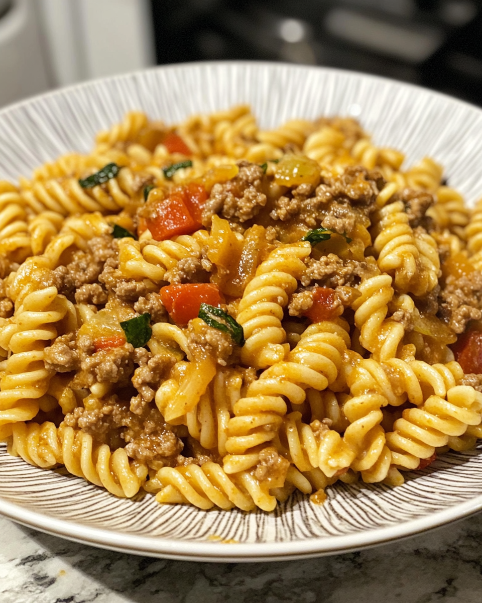 Skillet with sautéed garlic, onion, and red pepper flakes cooking