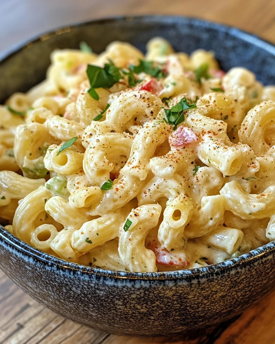 Pressure cooker with bubbling elbow macaroni for Hawaiian macaroni salad