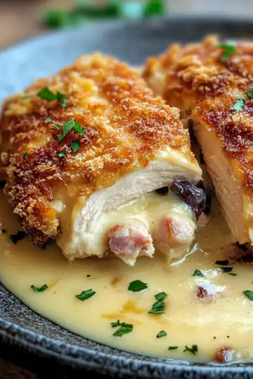 Gordon Ramsays Chicken Cordon Bleu Recipe taken with iphone 15 pro max --iw 2 --ar 4:5 --v 6.1 --raw
