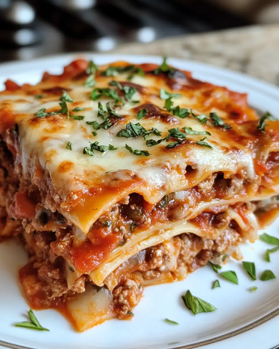 Ingredients for Italian lasagna layered in preparation