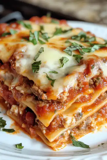 Grandma's Divine Italian Lasagna taken with iphone 15 pro max --iw 2 --ar 4:5 --v 6.1 --raw