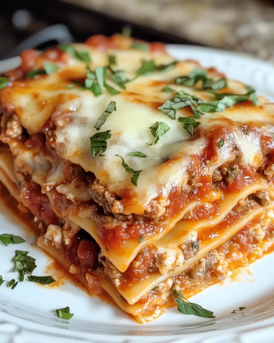 Steaming hot Italian lasagna fresh from the pressure cooker, inviting and cozy