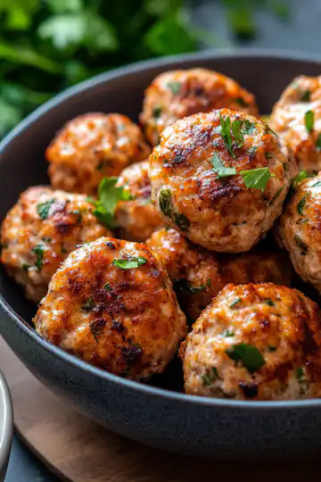 Greek Chicken Meatballs With Tzatziki Sauce taken with iphone 15 pro max --iw 2 --ar 4:5 --v 6.1 --raw