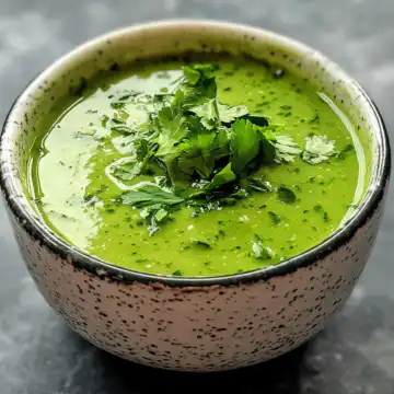Green Goddess Herb Soup taken with iphone 15 pro max --iw 2 --ar 4:5 --v 6.1 --raw