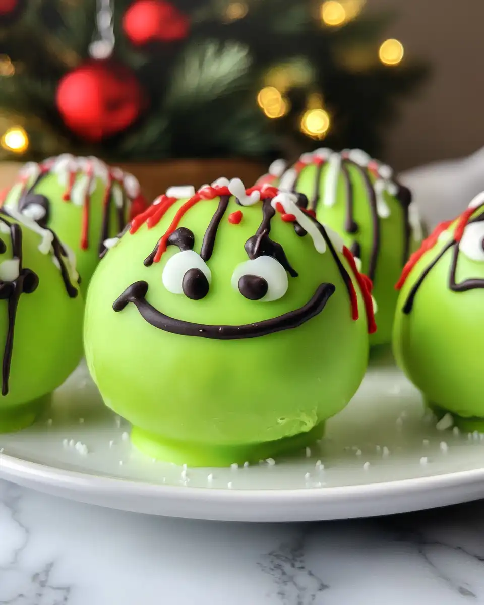 Ingredients and process tools for making Grinch-themed Oreo truffles