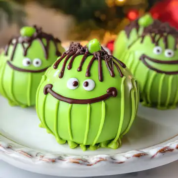 Grinch Oreo Truffles taken with iphone 15 pro max --iw 2 --ar 4:5 --v 6.1 --raw