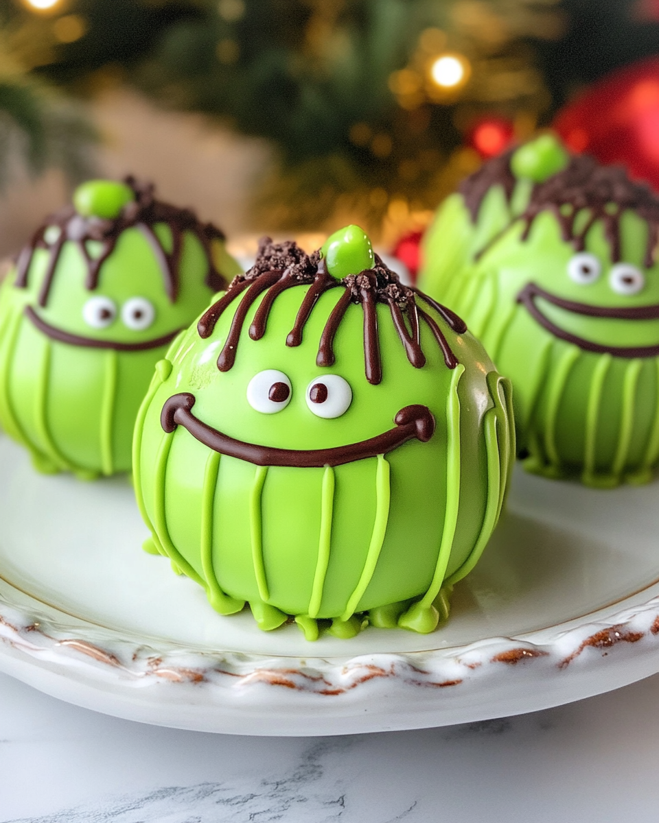 Green candy-coated Grinch Oreo truffles fresh from pressure cooker