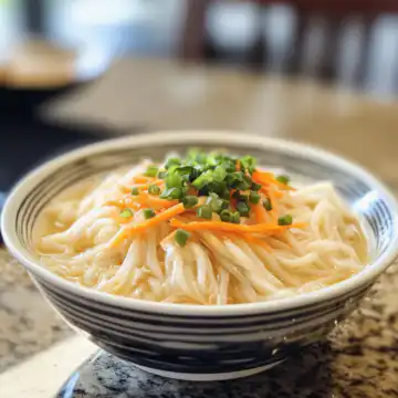 Healing Ginger Garlic Broth Rice Noodles taken with iphone 15 pro max --iw 2 --ar 4:5 --v 6.1 --raw