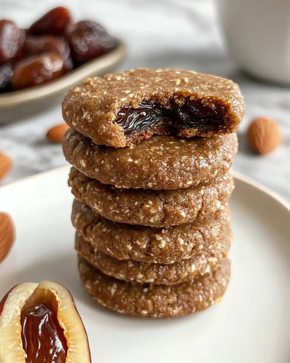 Three-ingredient date cookies cooling on wire rack