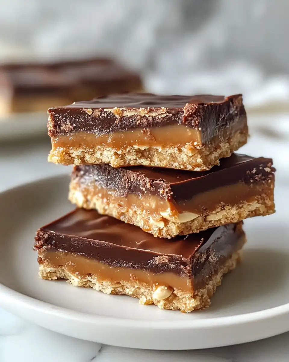 Gluten-free healthy Twix bars fresh out of the cooker