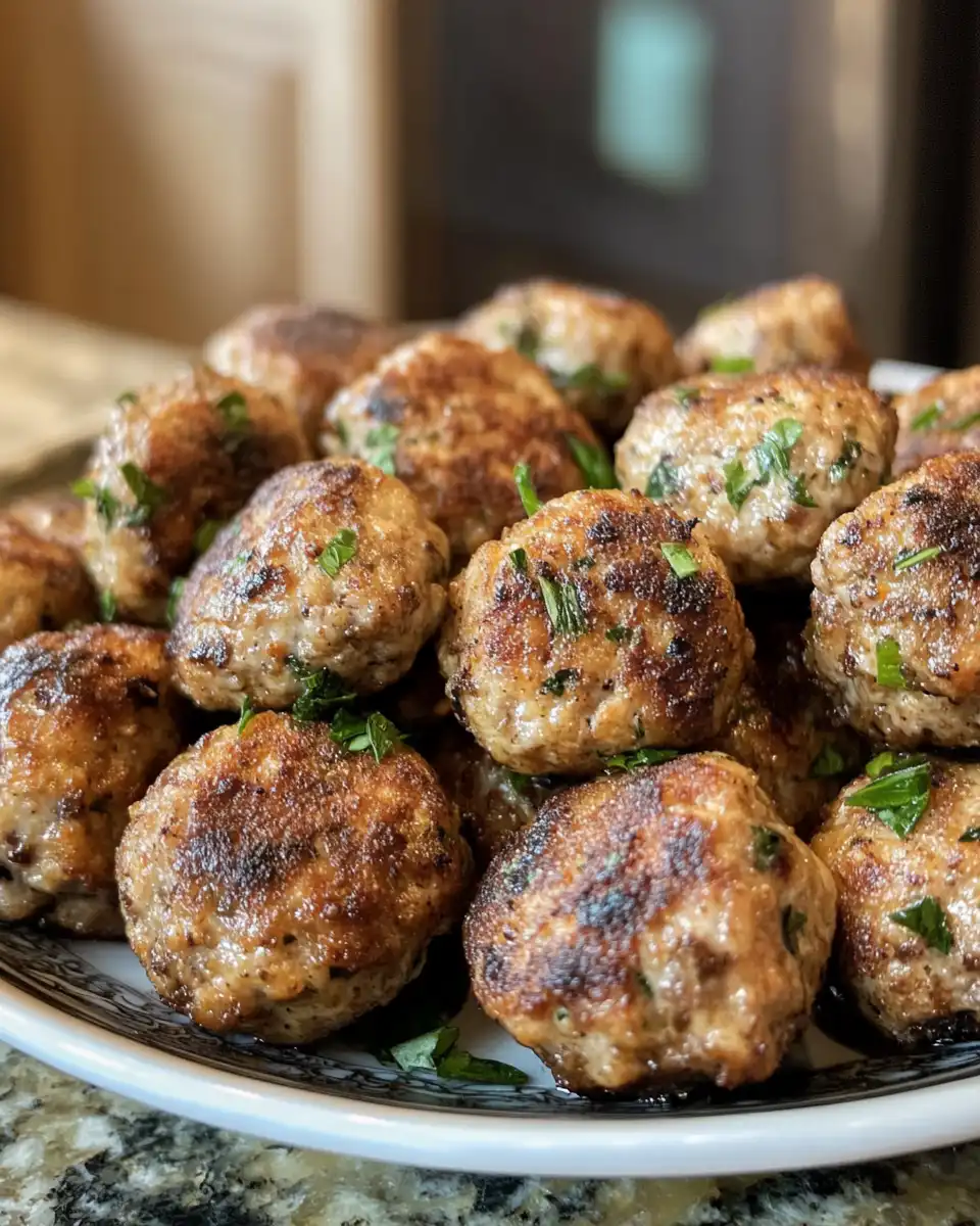 Close-up of healthy vegan mushroom meatballs in a bowl