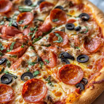 Hearty Pizza Pie taken with iphone 15 pro max --iw 2 --ar 4:5 --v 6.1 --raw