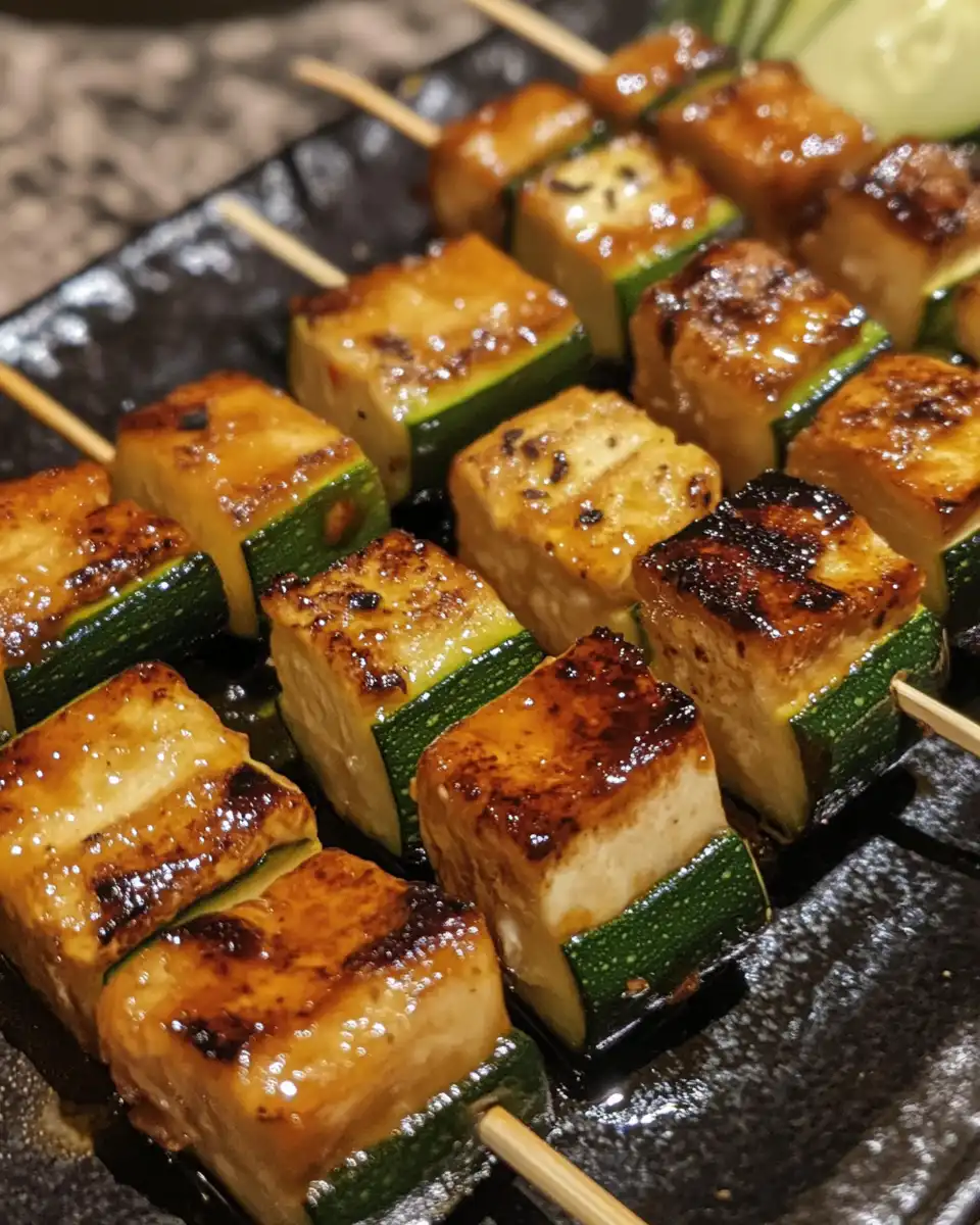 Finished hibachi zucchini and onion dish served hot in a bowl with sesame seed garnish