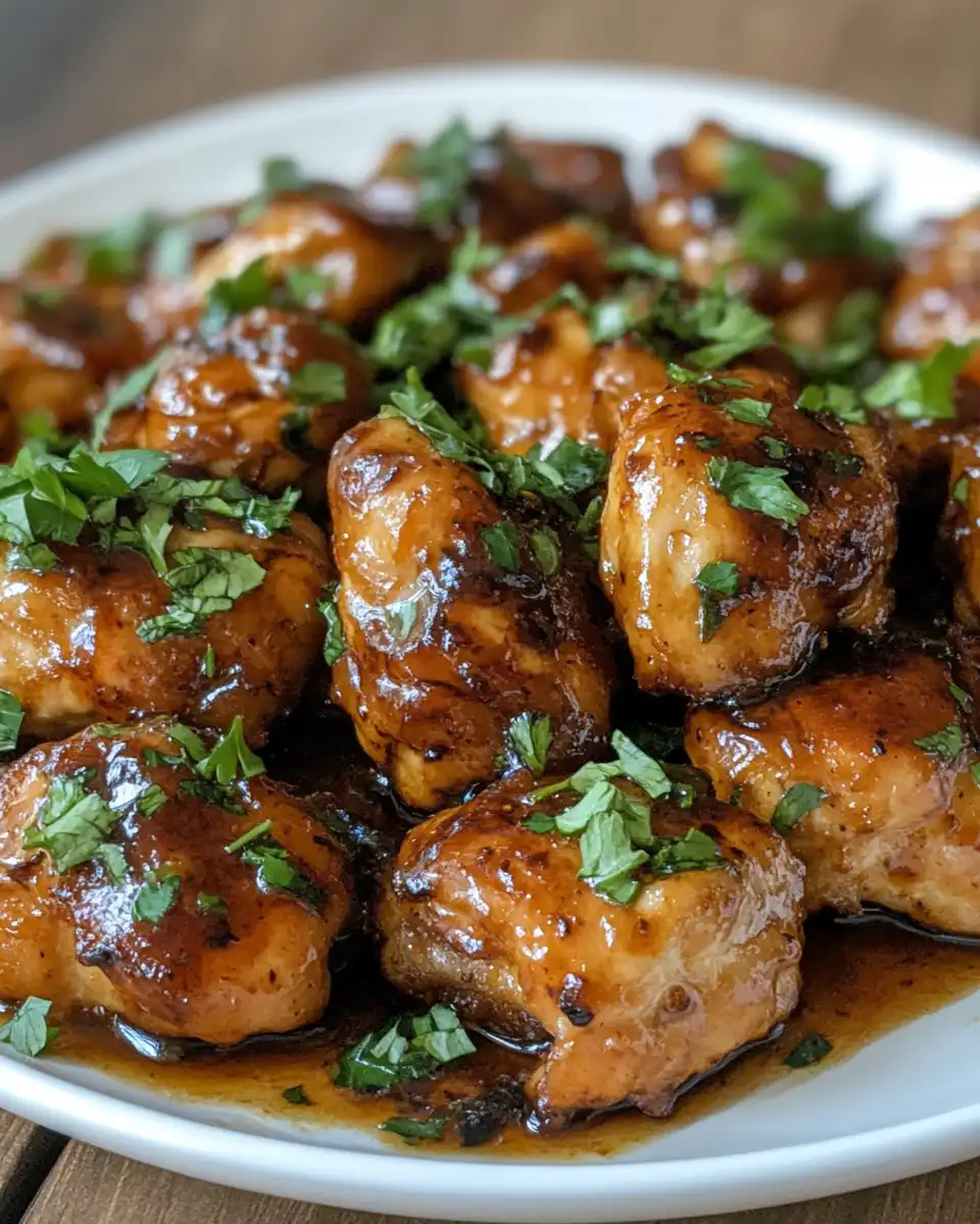Steam rising from honey garlic chicken cooking in pressure cooker