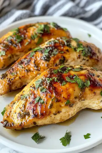 Hot Honey Baked Chicken Breasts recipe taken with iphone 15 pro max --iw 2 --ar 4:5 --v 6.1 --raw