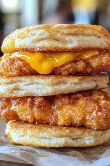 Hot Honey Chicken Biscuits taken with iphone 15 pro max --iw 2 --ar 4:5 --v 6.1 --raw