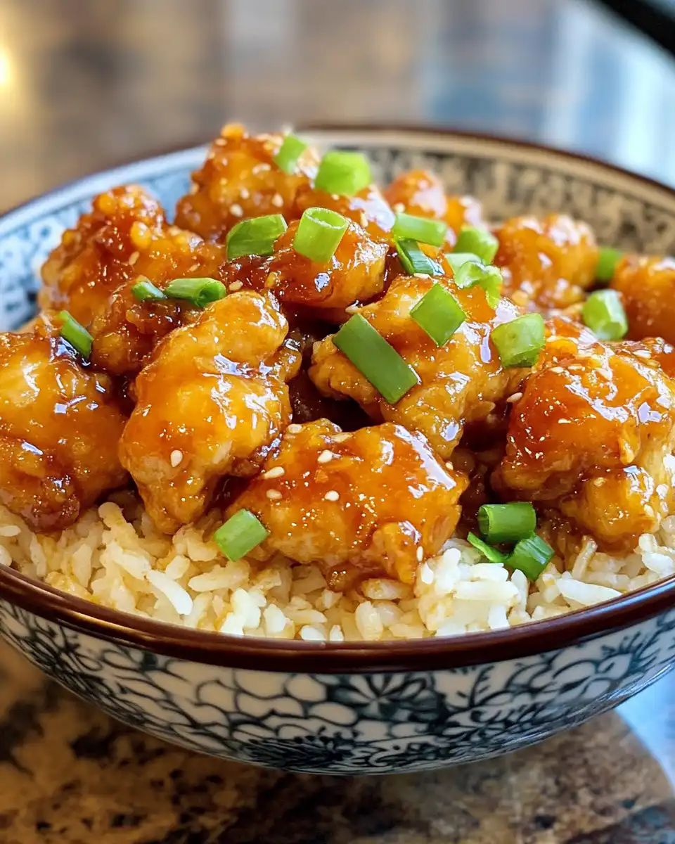 Hot orange chicken simmering in pressure cooker