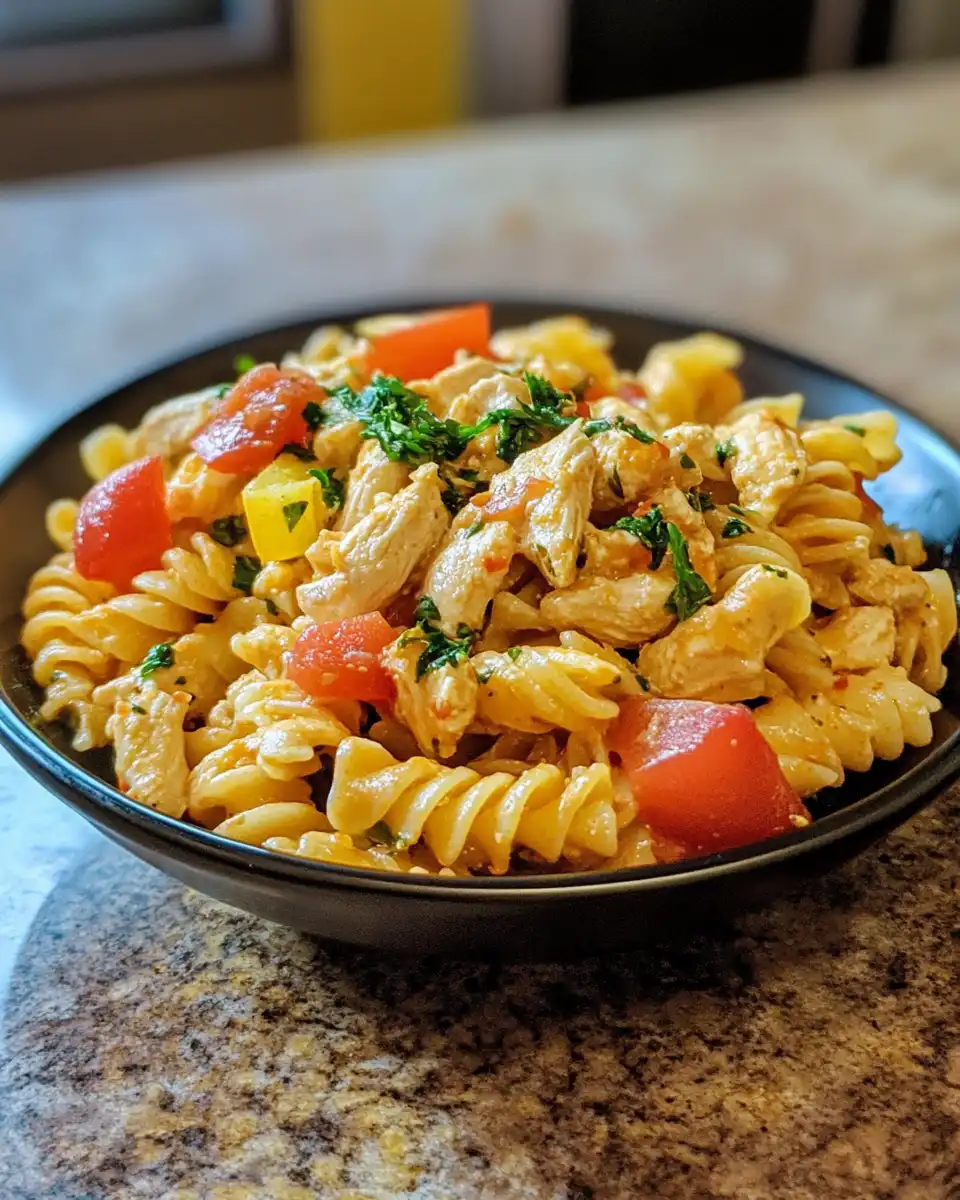 Ingredients laid out for bruschetta chicken pasta showing fresh tomatoes, onions, garlic, and parmesan cheese