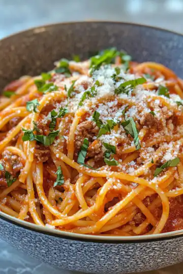 Instant Pot Monterey Spaghetti taken with iphone 15 pro max --iw 2 --ar 4:5 --v 6.1 --raw